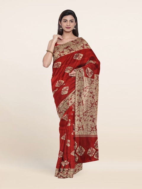 

Pothys Red & Beige Printed Saree
