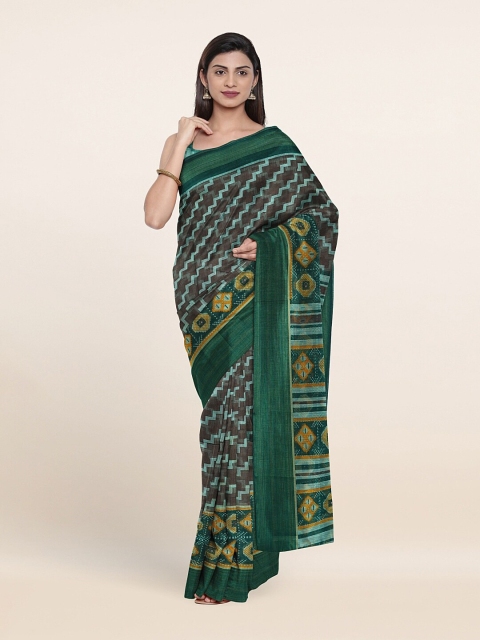 

Pothys Grey & Yellow Printed Saree