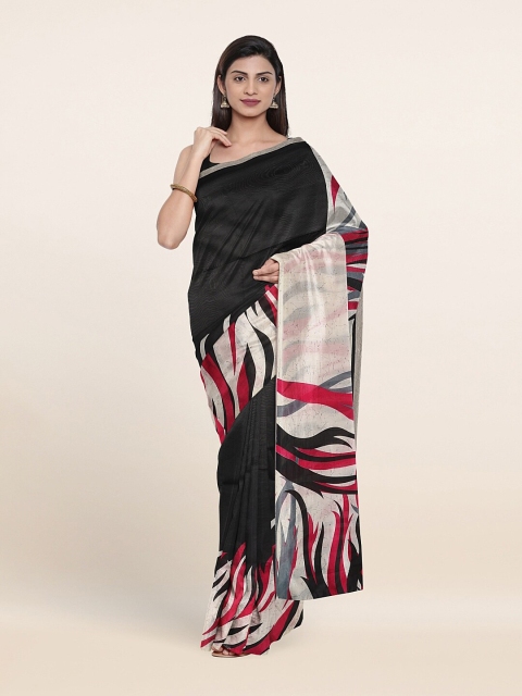 

Pothys Black & Red Printed Border Saree