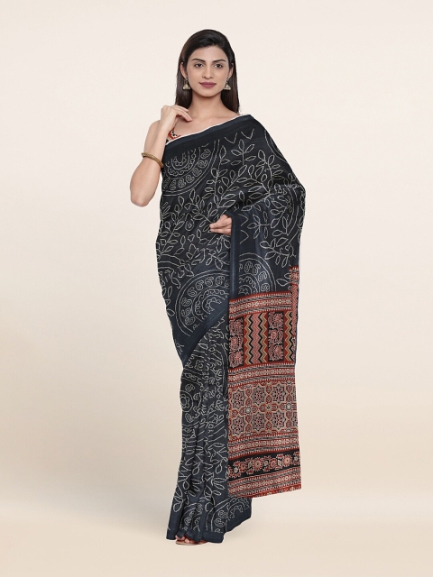 

Pothys Grey & Maroon Ethnic Motifs Printed Saree