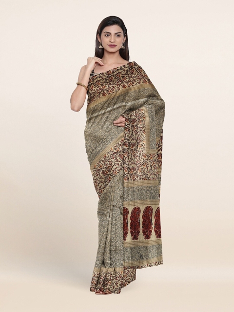 

Pothys Blue & Maroon Floral Printed Saree