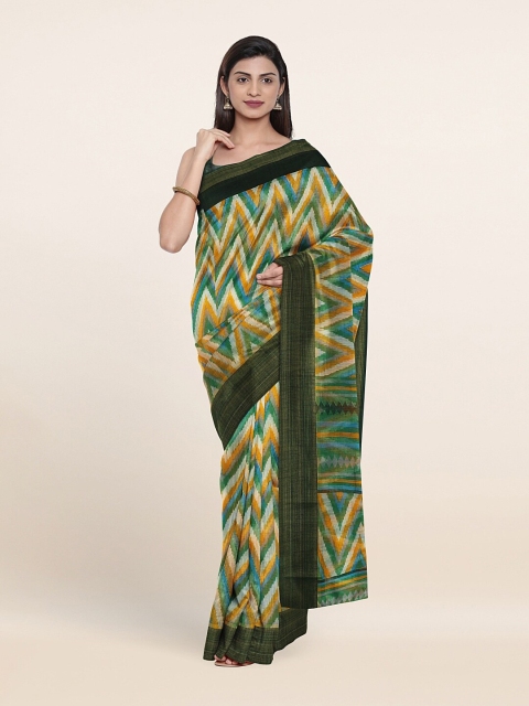 

Pothys Green & Orange Printed Saree