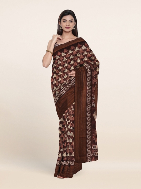 

Pothys Brown & Beige Printed Saree