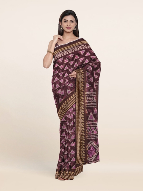 

Pothys Purple Cotton Blend Zari Saree