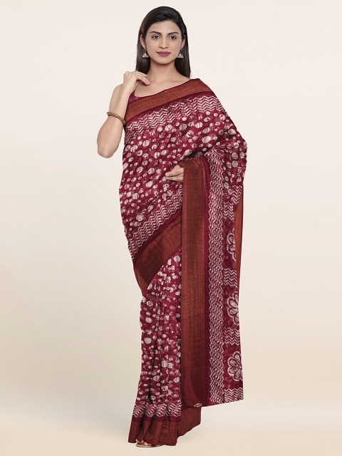 

Pothys Purple Cotton Blend Zari Saree