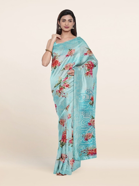 

Pothys Blue & Red Floral Saree
