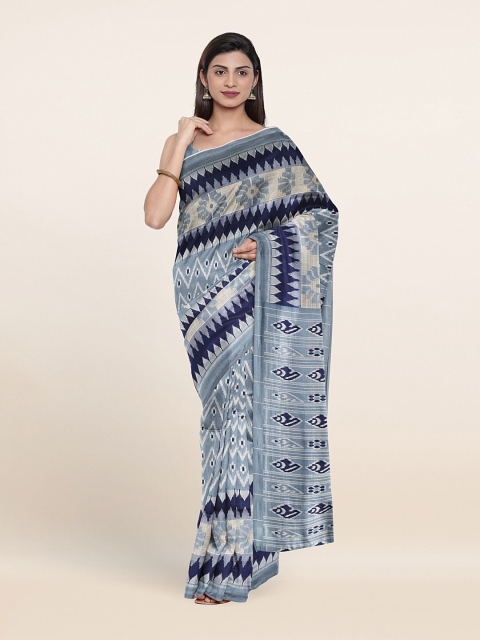 

Pothys Blue & White Printed Saree