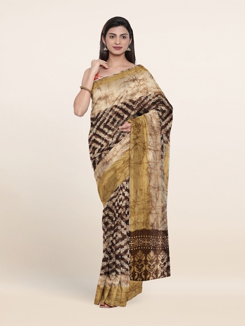 

Pothys Brown & Beige Printed Saree