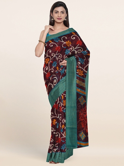 

Pothys Purple & Blue Floral Saree