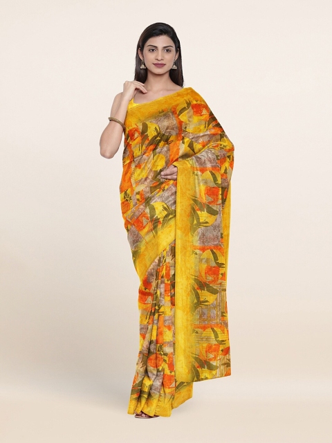 

Pothys Multicoloured Abstract Printed Cotton Blend Saree, Multi