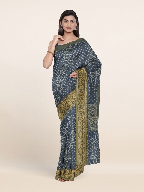

Pothys Blue & White Ethnic Motifs Saree