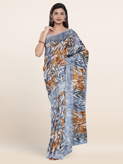

Pothys Blue Floral Printed Saree