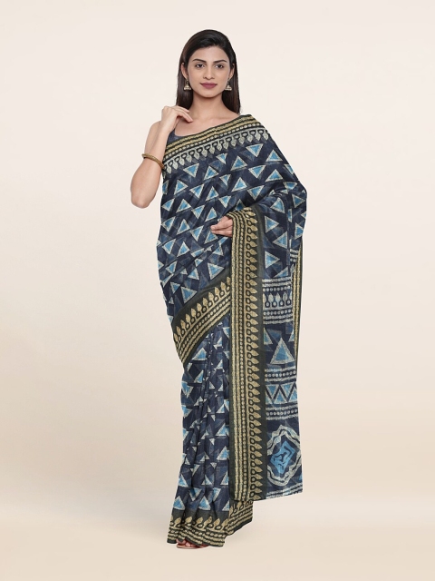

Pothys Blue & Beige Printed Saree