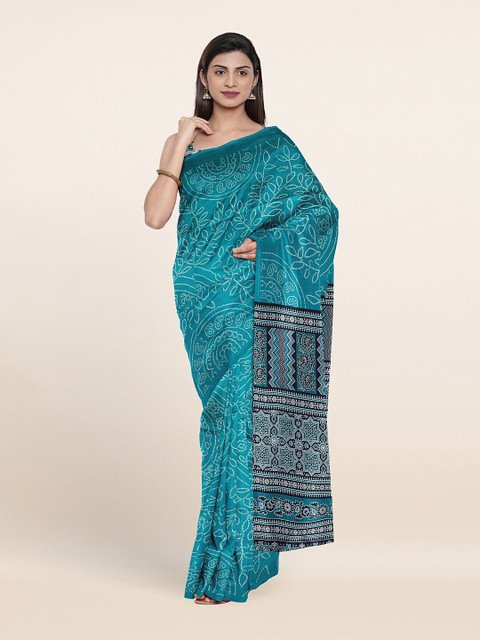 

Pothys Blue & White Ethnic Motifs Saree
