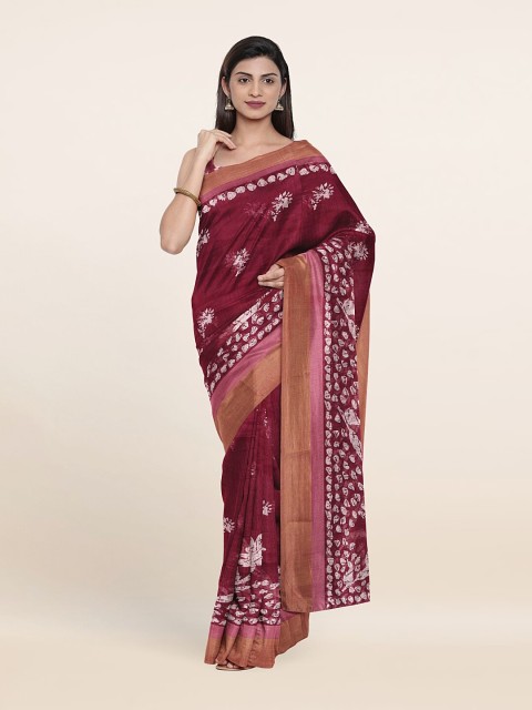 

Pothys Purple & White Printed Saree
