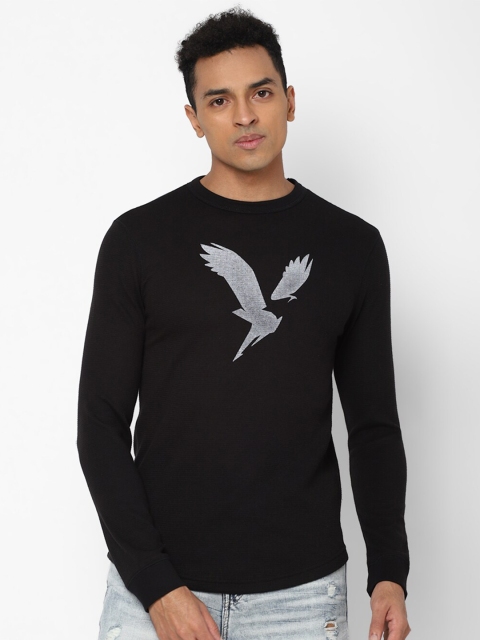 

AMERICAN EAGLE OUTFITTERS Men Black Printed Applique T-shirt