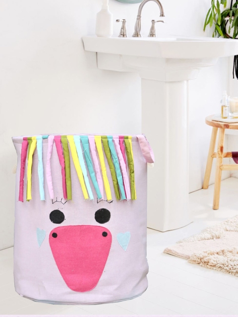 

My Gift Booth Baby Pink Unicorn Printed Laundry Bag