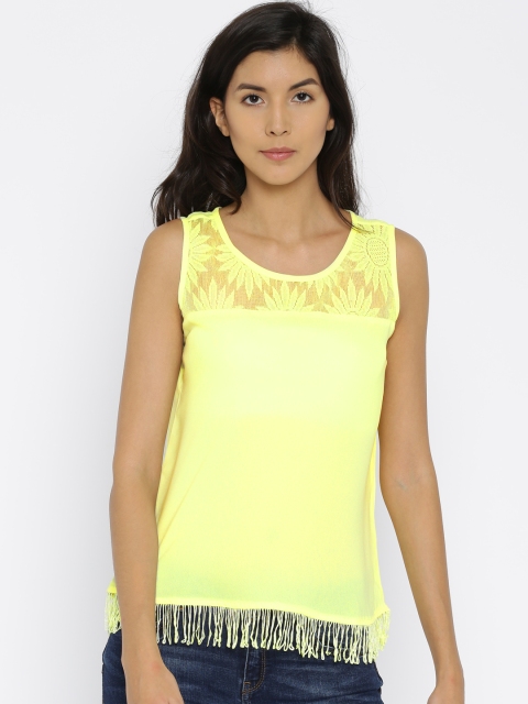 

Honey by Pantaloons Yellow Semi-Sheer Top