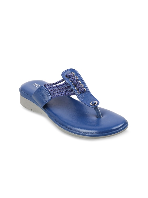 

Metro Women Blue T-Strap Flats