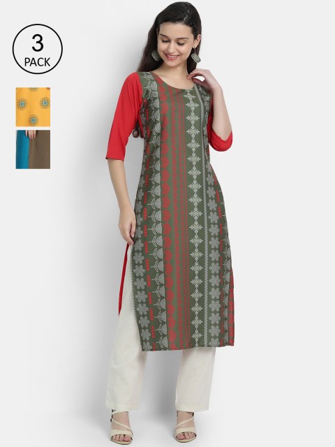 

Ethnic basket Women Multicoloured Ethnic Motifs Crepe Kurta, Multi