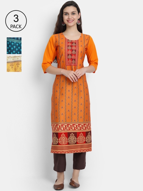 

Ethnic basket Women Multicoloured Ethnic Motifs Printed Crepe Kurta, Multi