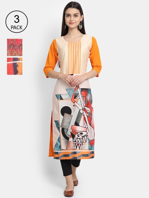 

Ethnic basket Women Multicoloured Ethnic Motifs Printed Crepe Kurta, Multi