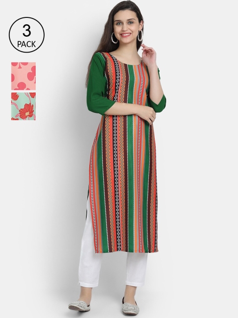 

Ethnic basket Women Multicoloured Printed Crepe Kurta, Multi