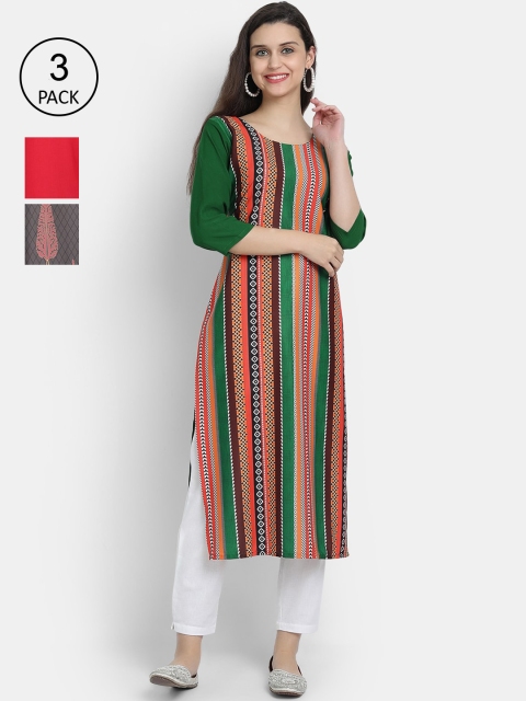 

Ethnic basket Women Multicoloured Printed Flared Sleeves Crepe Kurta, Multi