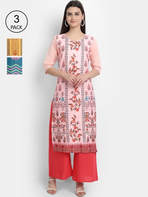 

Ethnic basket Women Multicoloured Floral Printed Crepe Kurta, Multi