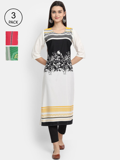 

Ethnic basket Women Multicoloured Floral Printed Crepe Kurta, Multi