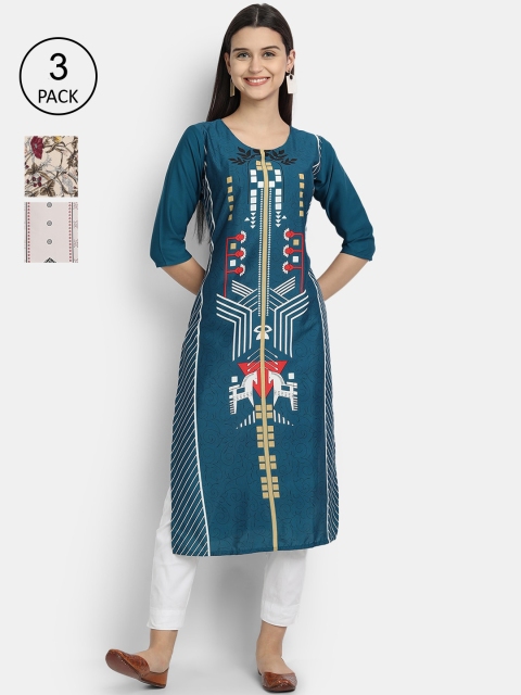 

Ethnic basket Women Multicoloured Floral Printed Crepe Kurta, Multi