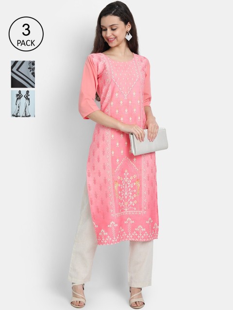 

Ethnic basket Women Multicoloured Floral Printed Crepe Kurta, Multi