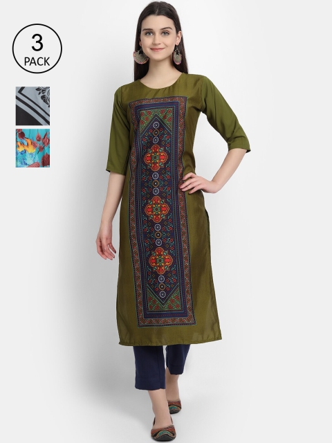 

Ethnic basket Women Multicoloured Ethnic Motifs Printed Crepe Kurta, Multi
