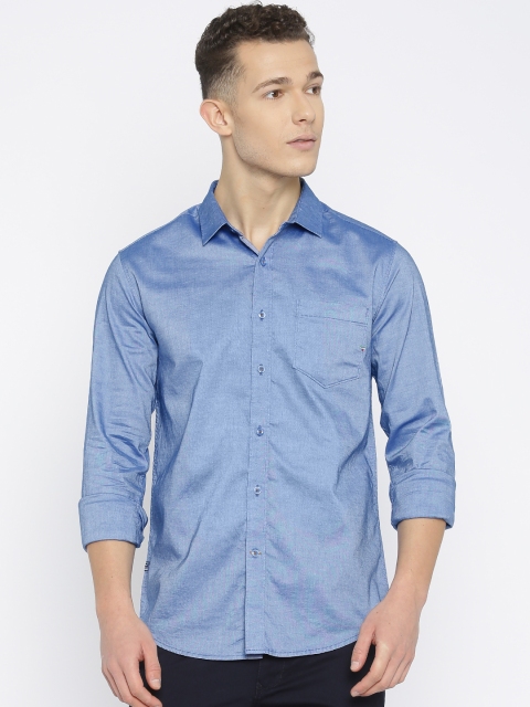 

Freehand Men Blue Slim Fit Solid Casual Shirt