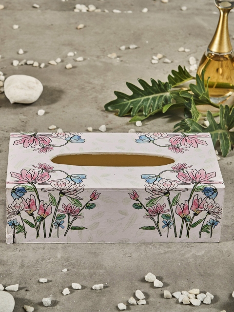 

A Tiny Mistake Beige & Pink Printed Wooden Tissue Box