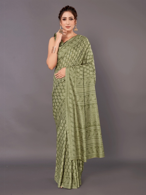 

KALINI Green Printed Art Silk Saree
