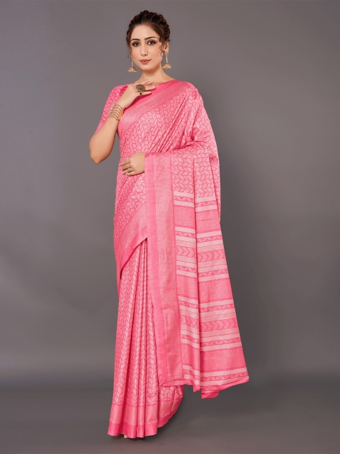 

KALINI Pink & White Art Silk Saree