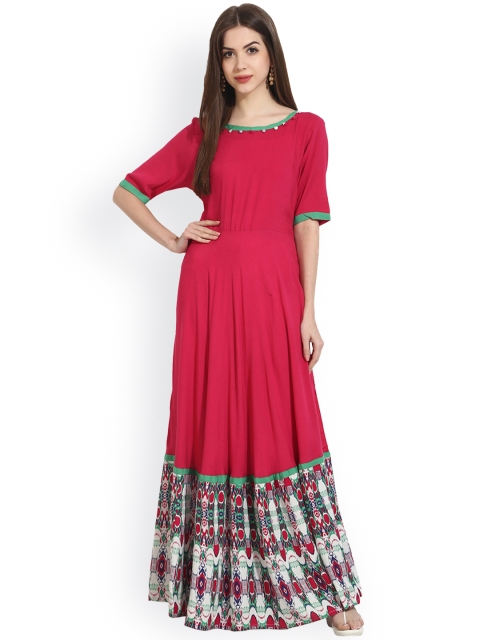 

Nayo Women Dark Pink Anarkali Kurta