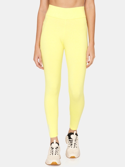 

Zelocity by Zivame Women Yellow Solid Tights