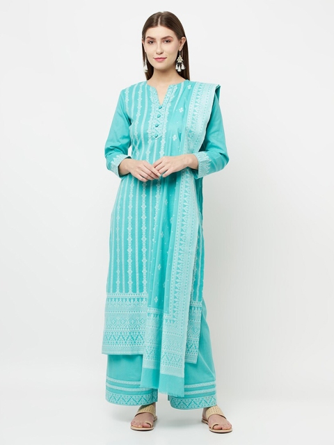 

Safaa Blue & White Chikankari Embroidered Unstitched Dress Material