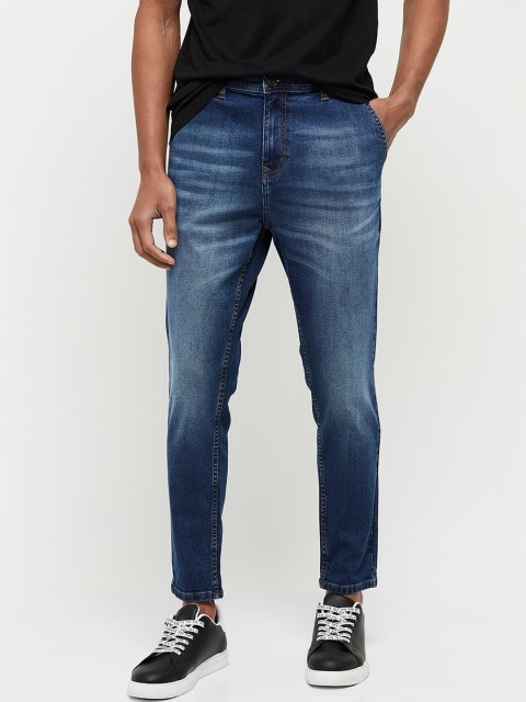 

max Men Navy Blue Heavy Fade Jeans