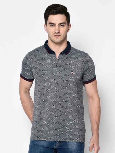 

Duke Men Navy Blue Polo Collar Slim Fit T-shirt