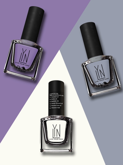 

LYN LIVE YOUR NOW Set of 3 Do-It All Long Lasting Nail Polish, Purple