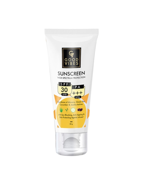 

Good Vibes Wide Spectrum Protection Sunscreen with SPF30 - 50g, White