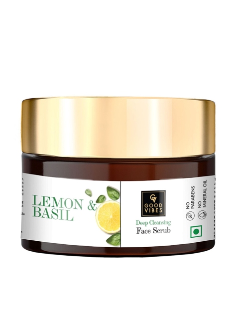 

Good Vibes Lemon & Basil Deep Cleansing Face Scrub - 50g, White