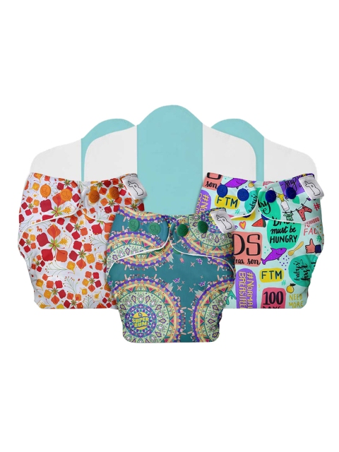 

SuperBottoms Pack Of 3 Cloth Diaper With Organic Soaker, Multi
