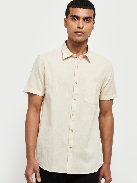 

max Men Beige Casual Shirt