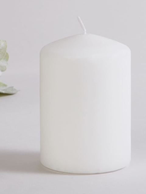 

Home Centre White Solid Unscented Pillar Candle