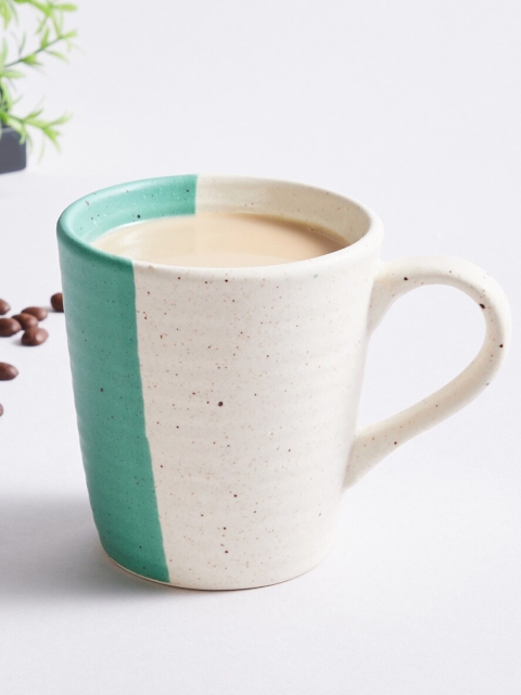 

Home Centre Green & White Colourblocked Stoneware Glossy Mug