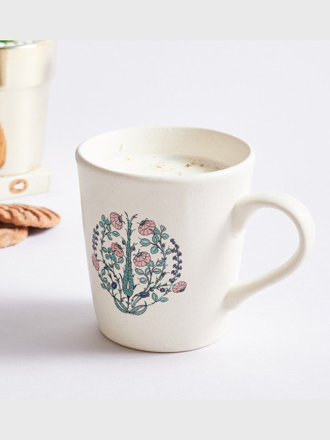 

Home Centre White & Green Printed Stoneware Glossy Mug